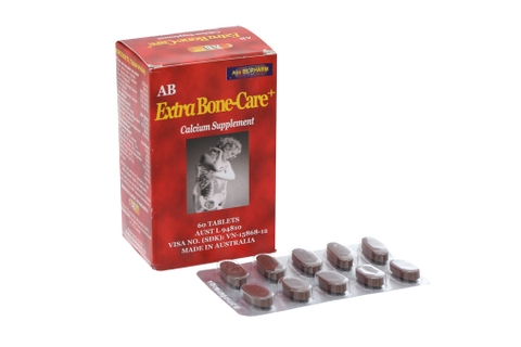 AB Extra Bone-Care+ bổ sung canxi, trị loãng xương (6 vỉ x 10 viên)