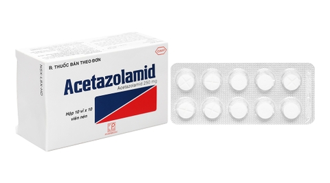 Acetazolamid Pharmedic 250mg trị glôcôm, động kinh nhẹ (10 vỉ x 10 viên)