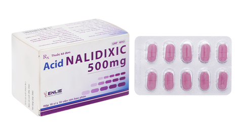 Acid Nalidixic Becamex 500mg trị nhiễm khuẩn đường tiết niệu dưới (10 vỉ x 10 viên)