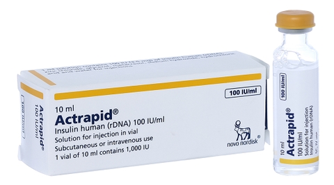 Dung dịch tiêm Actrapid 100IU/ml trị đái tháo đường (1 lọ x 10ml)
