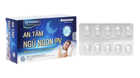 An Tâm Ngủ Ngon PV giúp an thần, giảm căng thẳng, mất ngủ hộp 50 viên