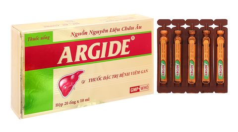Argide hỗ trợ điều trị suy giảm chức năng gan, viêm gan (20 ống x 10ml)