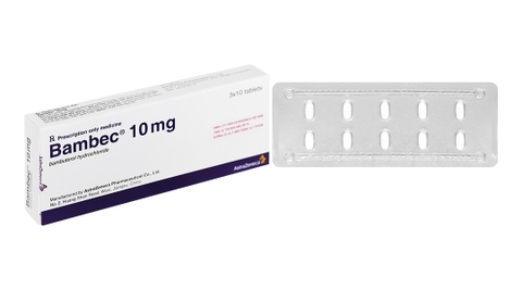 Bambec 10mg trị hen phế quản, viêm phế quản mãn tính (3 vỉ x 10 viên)