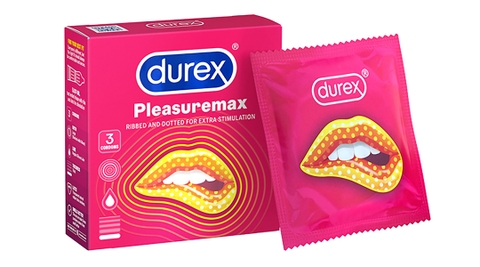 Bao cao su Durex Pleasuremax có chấm nổi 56mm hộp 3 cái