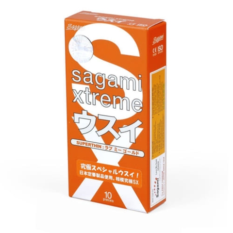 Bao cao su Sagami Xtreme Superthin hương cam – Hộp 10 chiếc