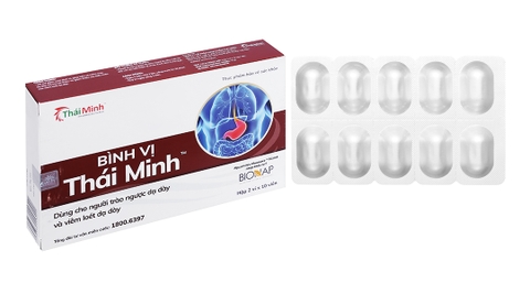 Bình Vị Thái Minh hỗ trợ giảm viêm loét dạ dày hộp 20 viên