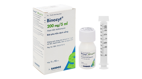 Bột pha hỗn dịch uống Binozyt 200mg/5ml trị nhiễm khuẩn chai 15ml
