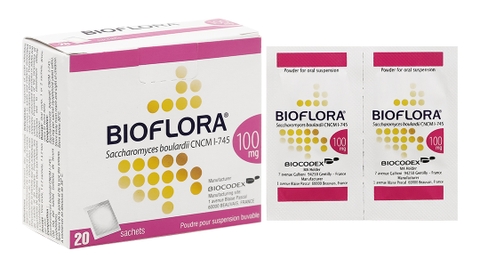 Bột pha hỗn dịch uống Bioflora 100mg ngừa và điều trị tiêu chảy hộp 20 gói