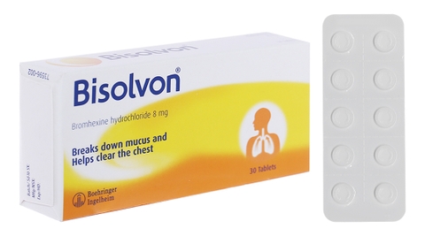 Bisolvon 8mg loãng đàm trong bệnh phế quản phổi cấp và mạn (3 vỉ x 10 viên)
