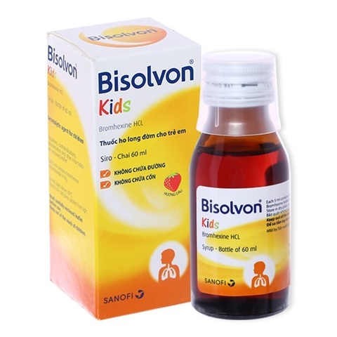 Siro Bisolvon Kids làm loãng đờm trong các bệnh phổi chai 60ml