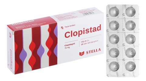 Clopistad 75mg phòng ngừa các biến cố do huyết khối động mạch (3 vỉ x 10 viên)