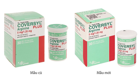 Coversyl Plus 5mg/1.25mg trị tăng huyết áp nguyên phát hộp 30 viên