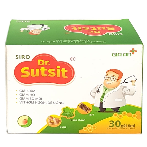 Siro Dr.Sutsit Gia An giảm ho, giải cảm, giảm sổ mũi cho trẻ (30 gói x 5ml)