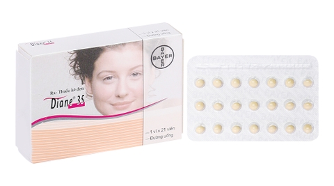 Diane 35 trị mụn trứng cá mức độ vừa đến nặng, tránh thai hằng ngày (1 vỉ x 21 viên)