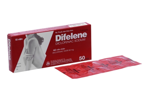 Difelene 50mg giảm đau, kháng viêm xương khớp (1 vỉ x 10 viên)