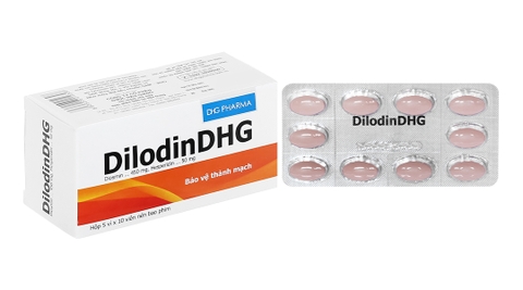 DilodinDHG trị chứng liên quan đến cơn trĩ cấp và bệnh trĩ mạn (5 vỉ x 10 viên)