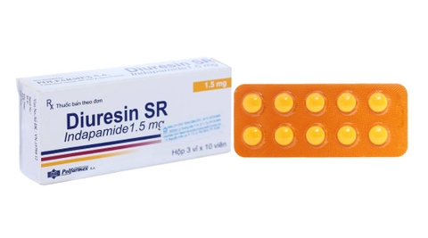 Diuresin SR 1.5mg trị tăng huyết áp, phù do suy tim (3 vỉ x 10 viên)