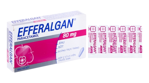 Viên đặt trực tràng Efferalgan 80mg giảm đau, hạ sốt