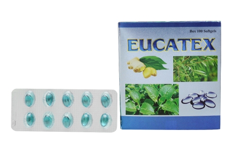 Eucatex tím hỗ trợ giảm ho, đau rát họng hộp 100 viên