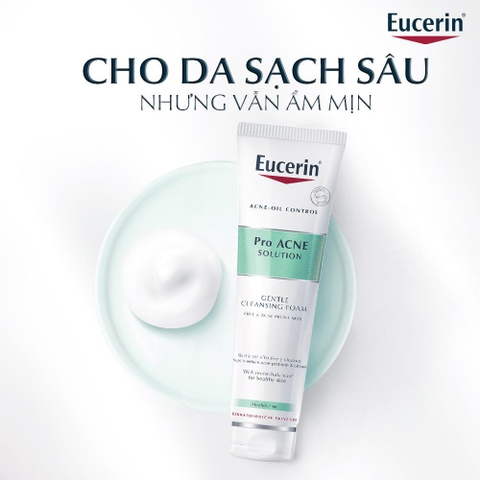 Sữa Rửa Mặt Tạo Bọt Eucerin Sạch Sâu Cho Da Mụn Pro Acne Cleansing Foam 150g