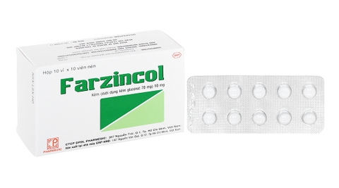 Farzincol 10mg bổ sung kẽm, trị thiếu kẽm (10 vỉ x 10 viên)