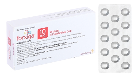 Forxiga 10mg trị đái tháo đường tuýp 2, suy tim và bệnh thận mạn tính (2 vỉ x 14 viên)