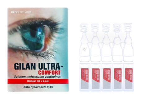 Dung dịch nhỏ mắt, mũi Gilan Ultra - Comfort giảm khô mắt (30 ống x 0.4ml)