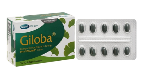 Giloba 40mg tuần hoàn máu não, cải thiện trí nhớ (3 vỉ x 10 viên)