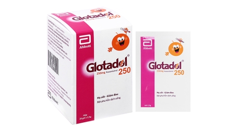 Thuốc giảm đau, hạ sốt Glotadol 250mg hộp 20 gói x 2.5g
