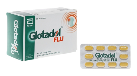 Glotadol Flu làm giảm các triệu chứng trong cảm lạnh và cảm cúm (10 vỉ x 10 viên)