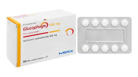 Glucophage 500mg trị đái tháo đường (5 vỉ x 10 viên)