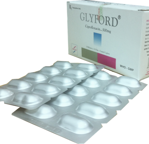 Thuốc kháng sinh Glyford 500mg hộp 10 vỉ x 10 viêni