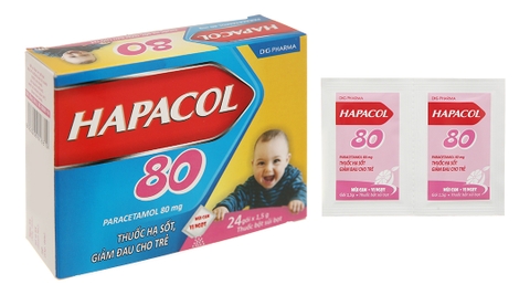 Bột sủi Hapacol 80 giảm đau, hạ sốt cho trẻ (24 gói x 1.5g)