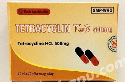 Thuốc Tetracyclin 500mg TW3 điều trị viêm phổi, viêm phế quản (10 vỉ x 10 viên)