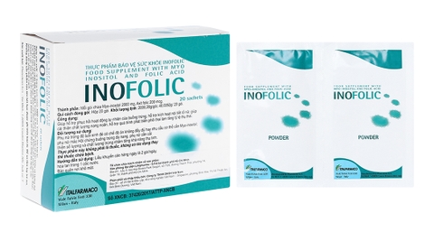 Bột Inofolic hỗ trợ tăng khả năng thụ thai hộp 20 gói x 2g