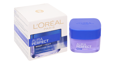 Kem dưỡng da ban đêm L'Oréal Paris Aura Perfect làm trắng sáng, mịn màng da hộp 50ml