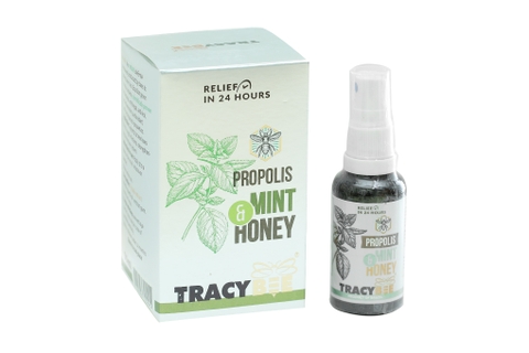 Xịt họng keo ong Propolis Mint and Honey Tracybee giảm viêm, đau họng chai 30ml
