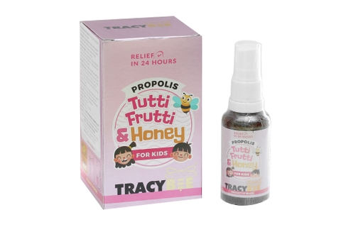 Xịt họng keo ong Tracybee trái cây giảm đau họng, viêm họng chai 30ml