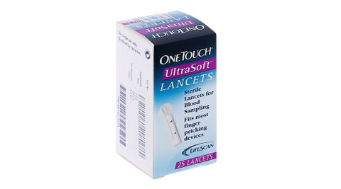 Kim lấy máu OneTouch Ultrasoft Lancets hộp 25 que