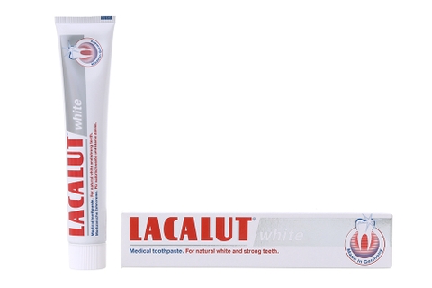 Kem đánh răng Lacalut white làm trắng sạch vết bám tuýp 75ml
