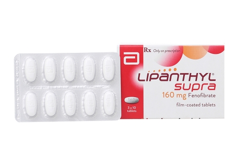 Lipanthyl Supra 160mg trị rối loạn mỡ máu (3 vỉ x 10 viên)