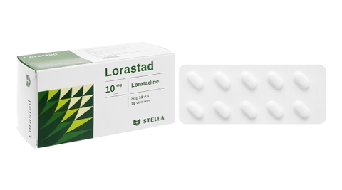 Lorastad 10mg giúp giảm các triệu chứng dị ứng (10 vỉ x 10 viên)