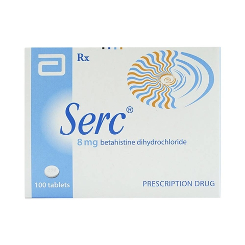 Serc 8mg trị chóng mặt tiền đình (4 vỉ x 25 viên)