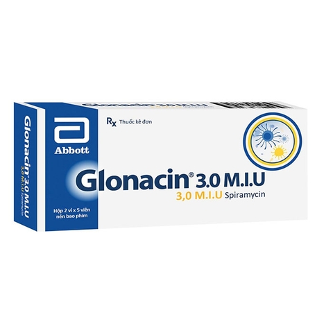 Thuốc kháng sinh Glonacin 3.0 M.I.U hộp 2 vỉ x 5 viên Thuốc kháng sinh Glonacin 3.0 M.I.U hộp 2 vỉ x 5 viên