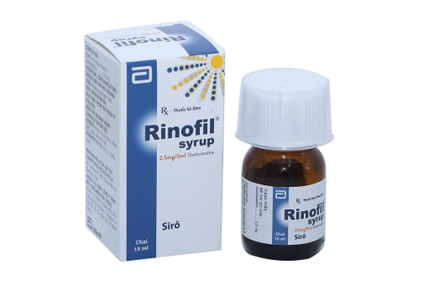 Siro Rinofil 2.5mg/5ml trị viêm mũi dị ứng, mày đay chai 15ml