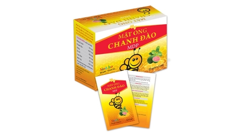 Siro Mật Ong Chanh Đào MDP hỗ trợ giảm ho, bổ phổi hộp 25 gói x 5ml