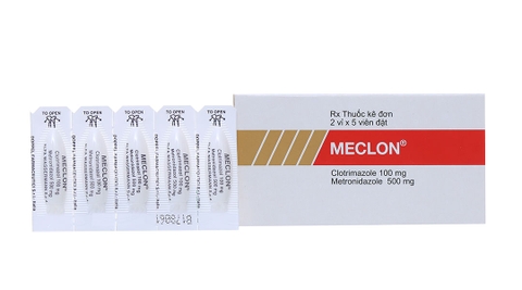 Viên đặt âm đạo Meclon trị viêm cổ tử cung, viêm âm đạo (2 vỉ x 5 viên)