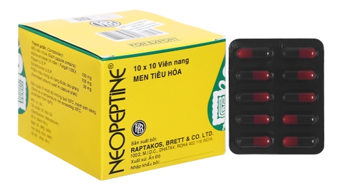 Neopeptine trị đầy hơi, khó tiêu (10 vỉ x 10 viên)