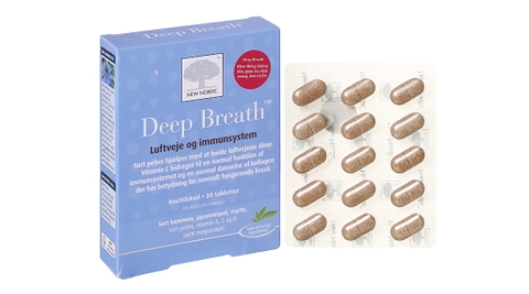 New Nordic Deep Breath hỗ trợ giảm viêm xoang, hen suyễn (2 vỉ x 15 viên)