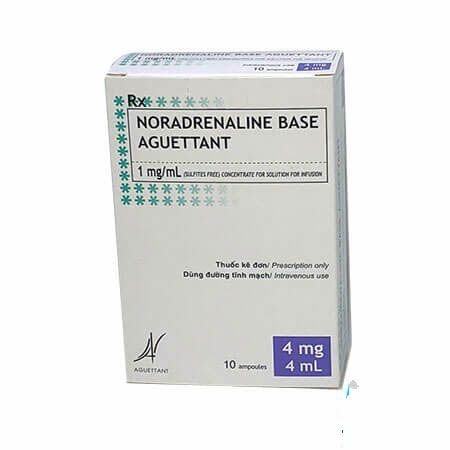 NORADRENALINE BASE AGUETTANT HỘP 10 ỐNG – ĐIỀU TRỊ HUYẾT ÁP